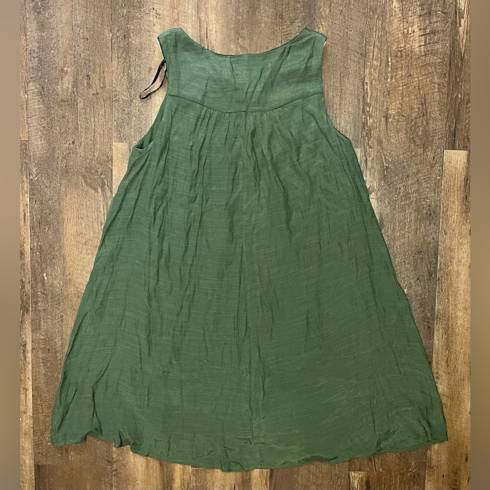 LUXOLOGY NWT dress olive green sleeveless lined knee length women’s medium - Picture 5 of 6